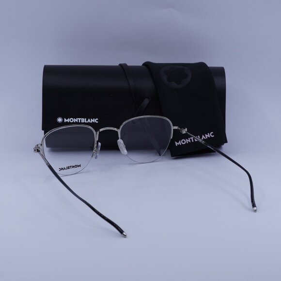 Montblanc MB0129O 001 Geometric Eyeglasses 49mm – Silver - Picture 10 of 10